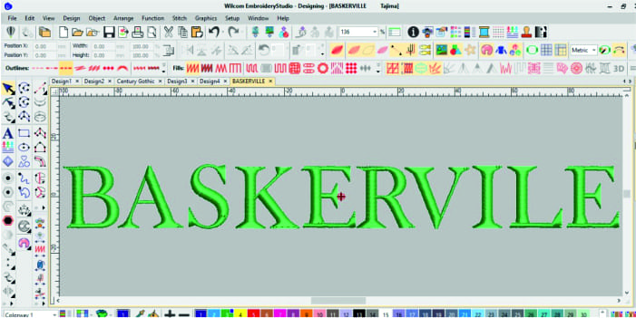 Baskerville Embroidery Font 